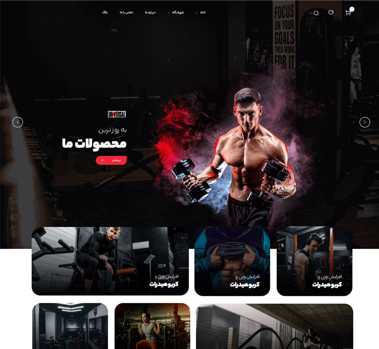 قالب فروشگاه مکمل ورزشی 1